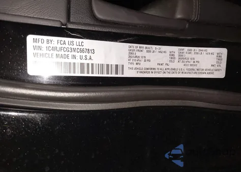 2021 Jeep Grand Cherokee High Altitude 4X4 z USA, uszkodzony, nr VIN 1C4RJFCG3MC667813